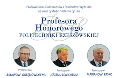 Zaproszenie na uroczystość nadania tytułu Profesora Honorowego Politechniki Rzeszowskiej