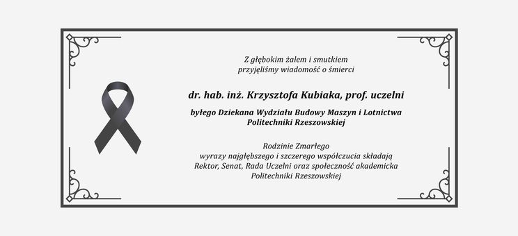 Zmarł dr hab. inż. Krzysztof Kubiak