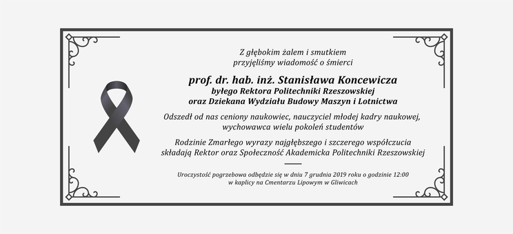 Zmarł prof. dr hab. inż. Stanisław Koncewicz